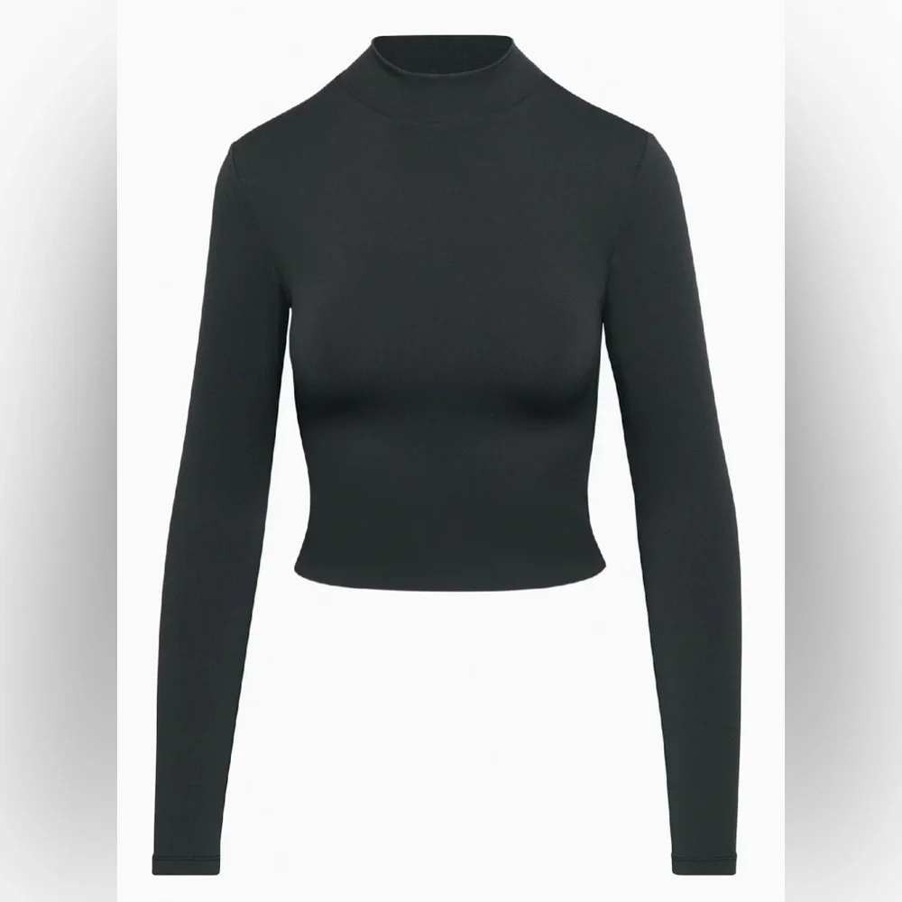 Aritzia Homestretch Mock Neck Black Ribbed Longsleeve Size Medium